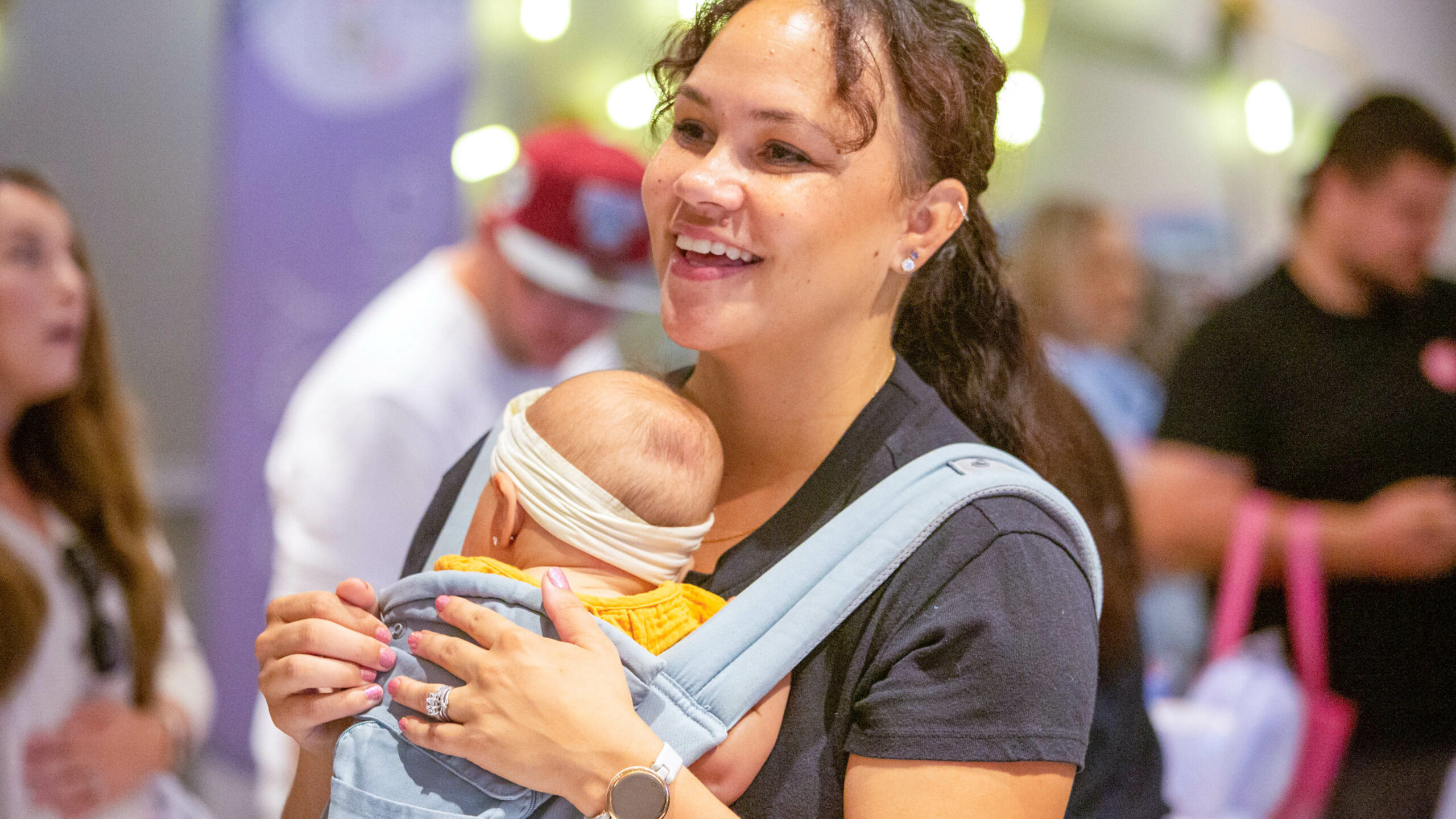 Mom with baby at Babies & Bumps event